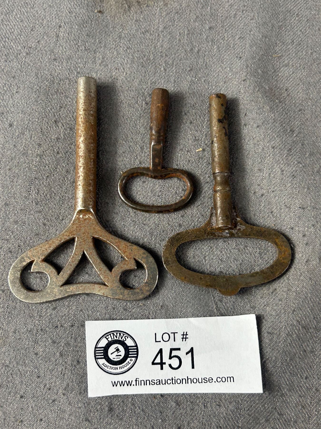3 Antique Clock Keys