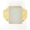 Image 1 : Vintage 14K TT Gold Engraveable Rectangular Center w/ Detailed Sides Signet Ring