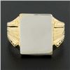 Image 2 : Vintage 14K TT Gold Engraveable Rectangular Center w/ Detailed Sides Signet Ring