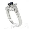 Image 3 : Estate Solid 14K White Gold 1.0 ctw Oval Cut Sapphire & Diamond Bypass Ring