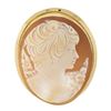 Image 1 : Vintage 14k Gold Large Detailed Oval Carved Shell Cameo Brooch Pin Pendant