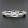 Image 8 : 14k White Gold 1.21 ctw GIA Emerald Cut Sideways Diamond Solitaire Engagement Ri