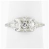 Image 1 : Antique Art Deco 14k White Gold Old European Cut Diamond Solitaire Promise Ring