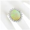 Image 4 : NEW 18k Gold 17.61 ctw GIA Oval Cabochon Opal w/ Round Diamond Halo Cocktail Rin