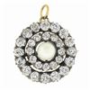 Image 6 : Antique Victorian 14k Gold 2.2 ctw Diamond & Pearl Dual Circle Pin Brooch Pendan