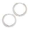 Image 5 : NEW 14k White Gold 0.33 ctw Round Pave Diamond 15.7mm Medium Huggie Hoop Earring