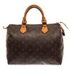 Image 1 : Louis Vuitton Brown Monogram Leather Speedy 30 Satchel Bag