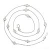 Image 3 : NEW 14K White Gold 1.0 ctw Bezel Station Round Diamond by the Yard Chain Necklac