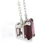 Image 4 : NEW 14k White Gold 1.50 ctw Rectangular Step Cut Garnet Solitaire Pendant Neckla
