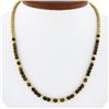 Image 1 : Vintage 14k Gold Round 4mm Tigers Eye & Polished Bead Ball Slide Chain Necklace