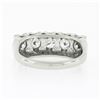 Image 7 : Vintage 14k White Gold 1.08 ctw Illusion Round Diamond Wide Statement Band Ring
