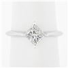 Image 2 : NEW 18k Gold 1.10 ctw GIA Princess Diamond Solitaire Knife Edge Engagement Ring