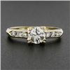 Image 2 : Vintage 14k Gold.70 ctw Old European Diamond Solitaire w/ Accents Engagement Rin