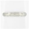 Image 1 : Antique Orange Blossom 18k White Gold 3.2mm Polished Grooved Stackable Band Ring