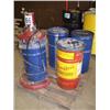 Image 1 : PALLET OF GREASE BARRELS & AIR PUMP