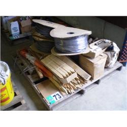 PALLET OF GRADE STAKES, FLAGS