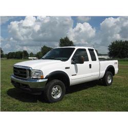 FORD F250 XLT SUPER DUTY 4 X 4 QUAD CAB PICKUP , s/n 1FTNX21P53EC23098: