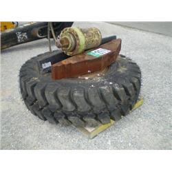 16.00 X 25 TIRE W/WHEEL, NEW LEAF SPRING, NEW BAR, &  HOIST CYLINDER TO FIT EUCLID ROCK TRUCK