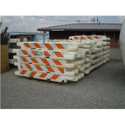 QUANTITY OF PLASTIC AIRPORT SOLAR POWERED BARRIERS