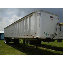 TRAVIS 39ft. T/A ALUMINUM END DUMP TRAILER , s/n 1T91F3927X1247152: