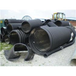 QUANTITY OF ASSORTED PLASTIC CORRUGATED PIPE