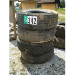 QUANTITY (4) 385/65R22.5 USED TIRES