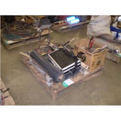 PALLET OF TOOLS, HAMMERS, PIPE WRENCHES, & SAWS