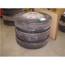 (3) 11R22.5 TIRES WITH WHEELS
