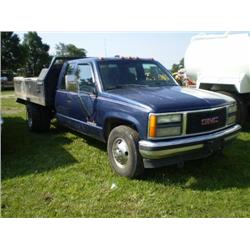 GMC 3500 S/A FLATBED TRUCK s/n 1GTHC39N9PD517689