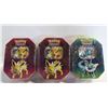 Image 1 : LOT OF 3 SEALED POKEMON GX TINS 4 PACKS PER TIN