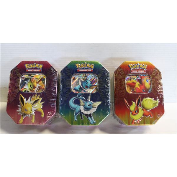 LOT OF 3 SEALED POKEMON GX TINS 4 PACKS PER TIN