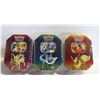 Image 1 : LOT OF 3 SEALED POKEMON GX TINS 4 PACKS PER TIN