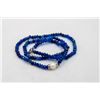#131-NATURAL BLUE JADE , PEARL NECKLACE 18"/4-8MM
