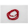 #127-NATURAL RED JADE ,PEARL NECKLACE 18"/4-8MM