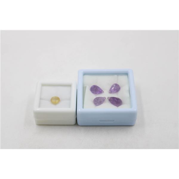 #111- AMETHYST 11.00CT & YELLOW SAPPHIRE 1.75CT