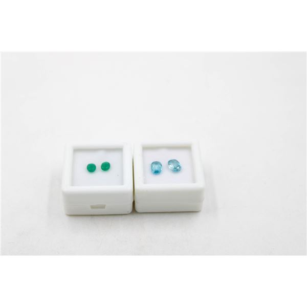 #95-BLUE ZIRCON 2.65CT & GREEN AGATE 0.65CT