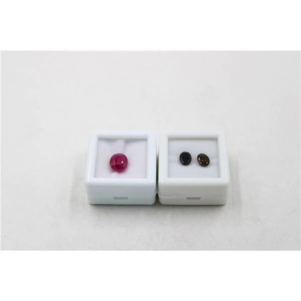 #180-HEATED RUBY 3.90CT & BROWN TOURMALINE 1.70CT