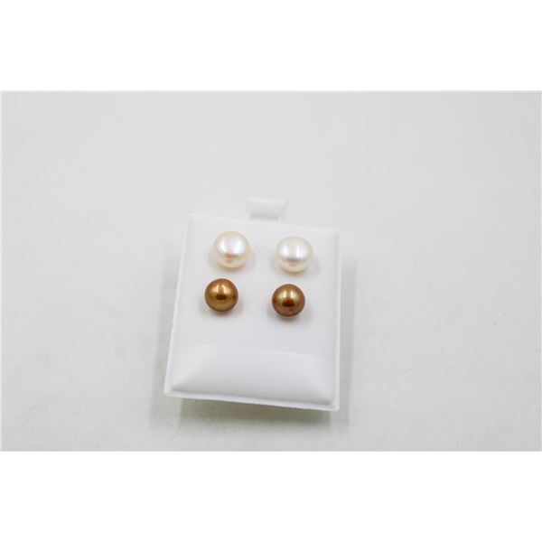 #63-NATURAL AKUYA PEARL EARRINGS 2 PCS