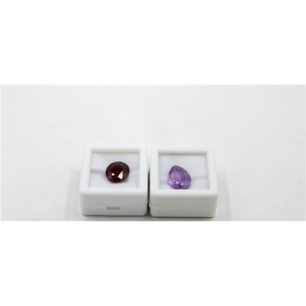 #195-NATURAL GARNET 6.05CT & AMETHYST 4.20CT