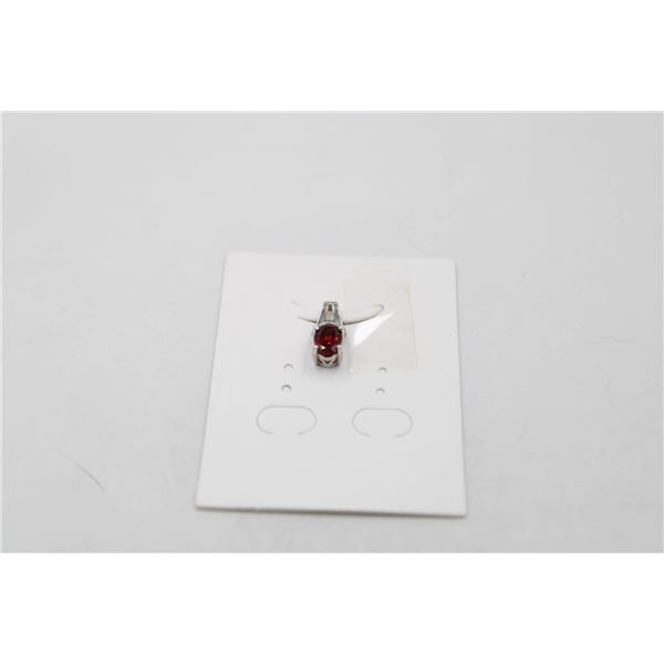 #202-NATURAL RED GARNET & CZ PENDANT