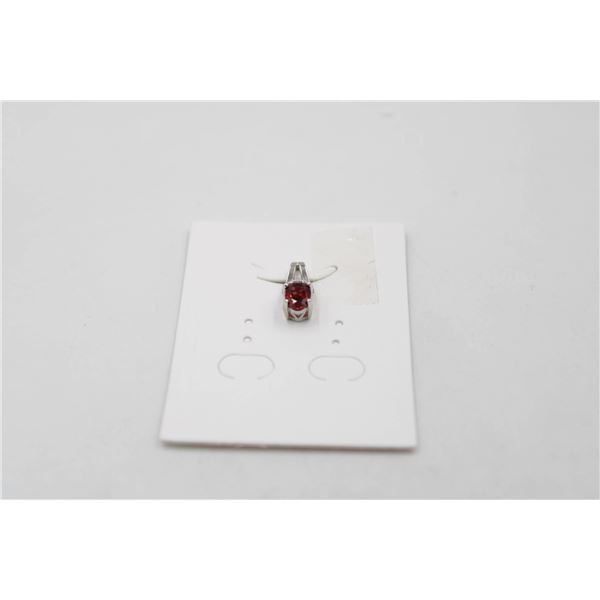 #209-NATURAL RED GARNET & CZ PENDANT