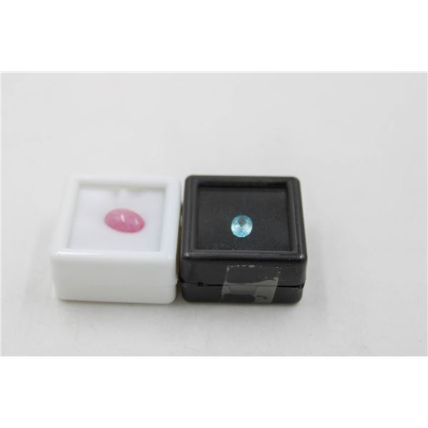 #176-HEATED RUBY 3.15 CT & BLUE ZIRCON 1.22CT