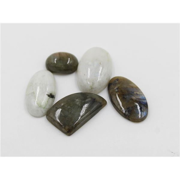 #12-NATURAL  LABRADORITE & MOONSTONES 92.50CT