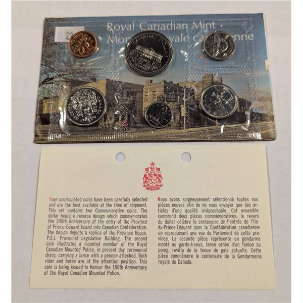 1973 CANADA "RCMP" 25c UNC. COIN SET, MINT SEALE