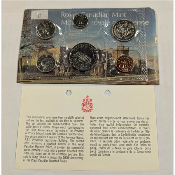 1973 CANADA "RCMP" 25c UNC. COIN SET, MINT SEALE