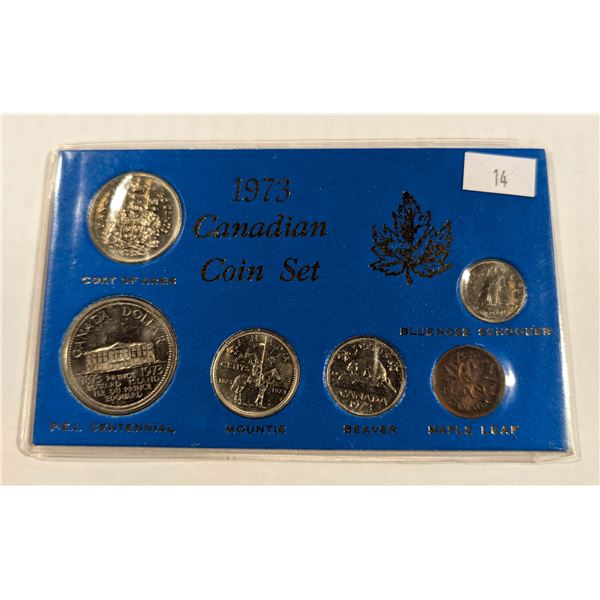 1973 CANADA "RCMP" 25 CENTS BIRTH YEAR SET IN HO