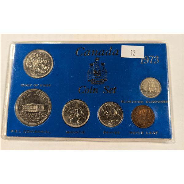 1973 CANADA "RCMP" 25 CENTS BIRTH YEAR SET IN HO