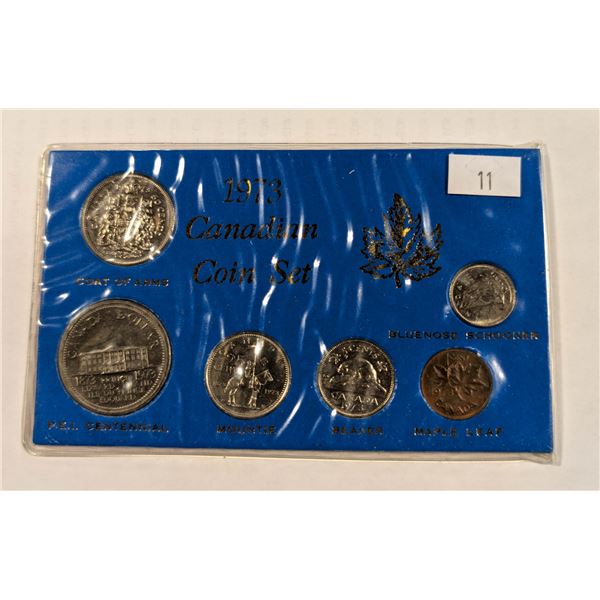 1973 CANADA "RCMP" 25 CENTS BIRTH YEAR SET IN HO