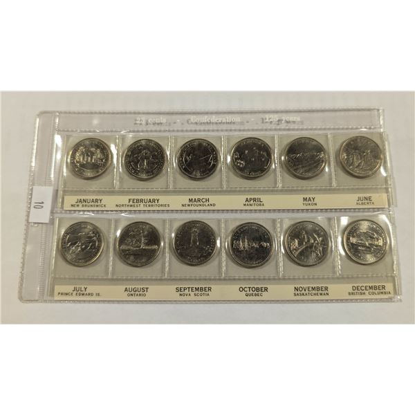 1992 CANADA COMMEMORATIVE 25c SET, $3 FACE VALUE