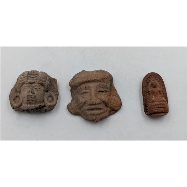 3 OLD CLAY TYPE NATIVE SOUTH AMERICA FIGURES ETC.